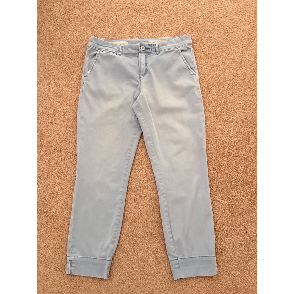 Pilcro and the Letterpress Women Stet Chino Pant 28 Blue Slim Cropped Stretch